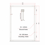 250W 12V solar panel with 5m cable