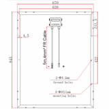 100W 12V solar panel with 5m cable