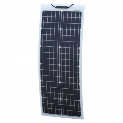 50W Reinforced narrow semi-flexible solar panel with a durable ETFE coating