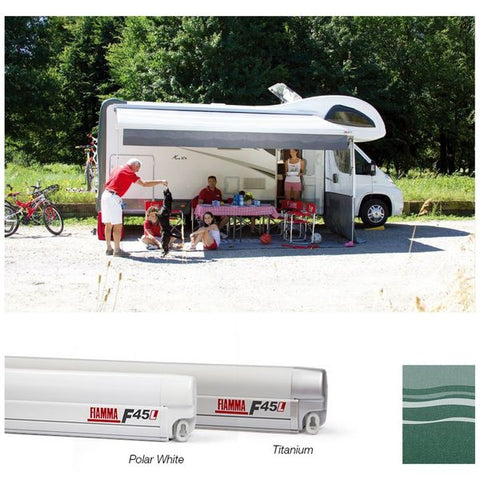 Fiamma Polar White F45L 550 Awning Evergreen Fabric (06530B01E)