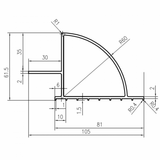 Set of 2 x 67cm aluminium solar panel mounting brackets/spoilers for fitting solar panels to motorhomes, caravans, boats or roofs