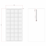 200W semi-flexible fibreglass solar panel with a round rear junction box and 3m cable, with durable ETFE coating