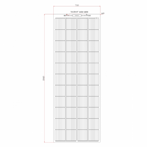 270W semi-flexible fibreglass solar panel with durable ETFE coating