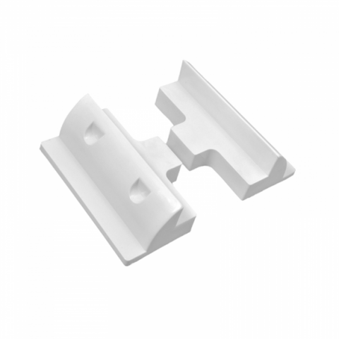 Set of 2 lightweight white plastic side mounting brackets for campervan, caravan, motorhome, boat or any flat roofs and surfaces