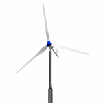 1kW grid-tie wind turbine kit with 5.5kW hybrid inverter and 24kWh battery bank for export of wind power into the grid