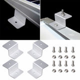 Set of 4 lightweight small brackets for mounting small solar panels on motorhomes, caravans, boats or roofs