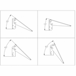 Adjustable angle bracket for mounting a small solar panel on a single arm pole, fence or wall