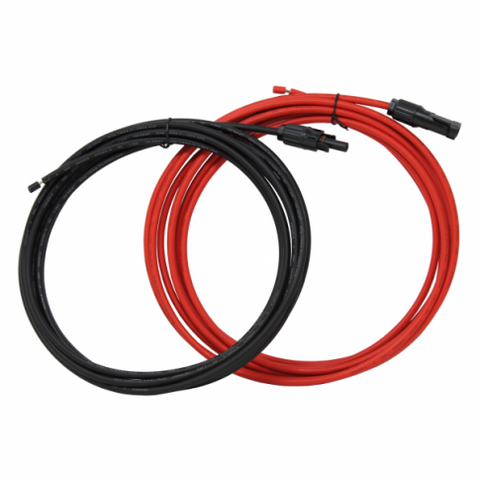 Pair of 5m red and black single core extension cable leads 4.0mm for solar panels and solar charging kits