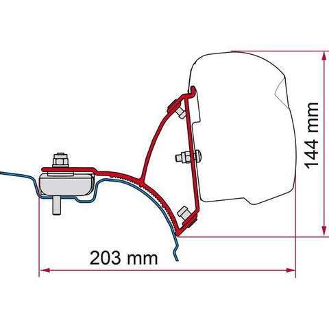 Fiamma VW T5/T6 Transporter Brackets for F43 Awning LHD - Deep Black