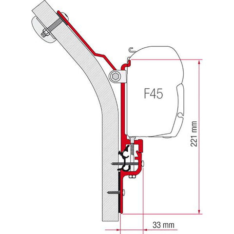 Fiamma Kit for Eriba Touring (3x 8cm Brackets)