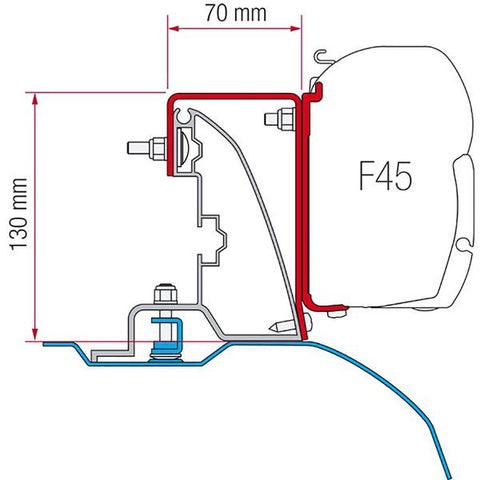 Fiamma Kit for Ducato H2 Roof Rail (98655-625)