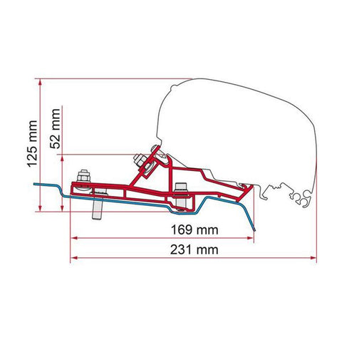 Fiamma Adapter Ford Transit Van RHD H2-L2 290 (98655Z188)