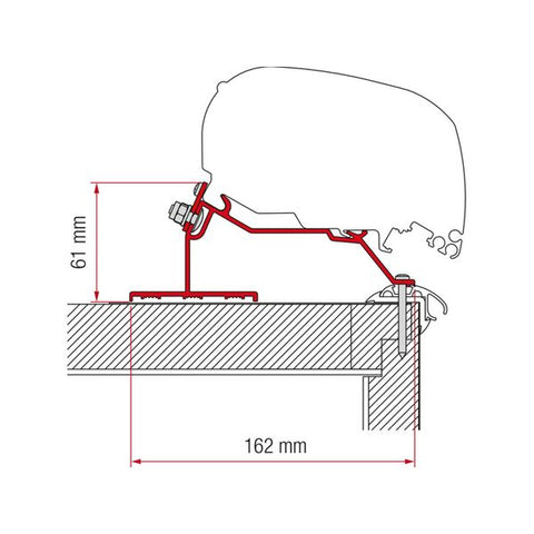 Fiamma Adapter Kit Caravan Roof 600 (98655Z076)