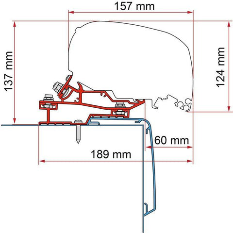 Fiamma F80 Adapter Kit for Rapido C55I C86I Motorhomes (98655Z138)