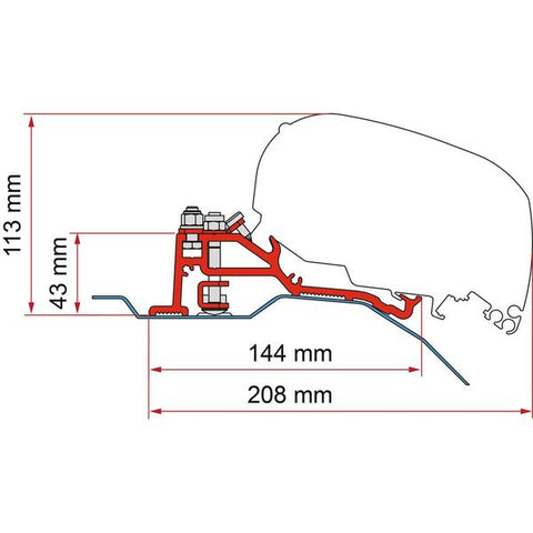 Fiamma F80 Adapter Kit for Ducato H2 Skyroof (98655Z139)