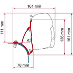 Fiamma F43 Bracket for VW T5/T6 Transporter Lift Roof RHD - Deep Black