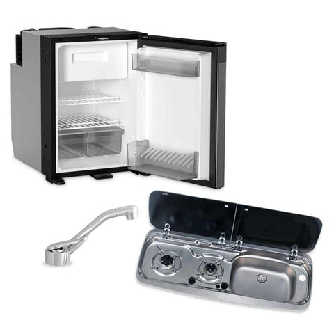 Dometic NRX50 Fridge, 9222 Hob/Sink Unit & Tap Bundle (Sink on Right)