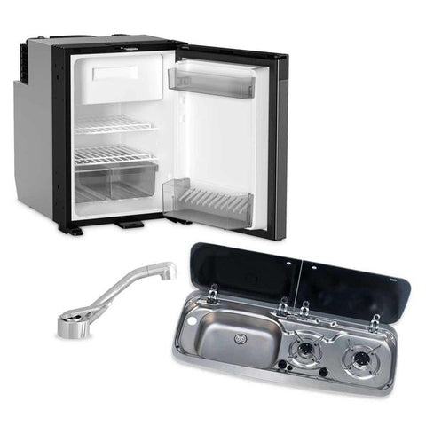 Dometic NRX50 Fridge, 9222 Hob/Sink Unit & Tap Bundle (Sink on Left)