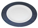 NAVY PINSTRIPE DINNER PLATE