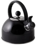 VIA MONDO 1.5 LITRE BLACK STAINLESS STEEL WHISTLING KETTLE Camping Caravan Motorhome