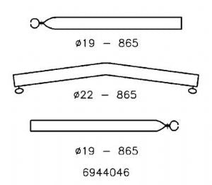 BENT CROSS BEAM 22/19 170-250 + 2 CLAMPS