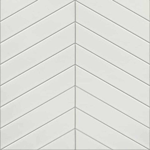 Reco Chevron White Tile Wall Panel PVC 1220(W) x 2440mm(H) Dark Grout