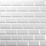 Reco Bevelled White Tile Wall Panel 2440(W) x 1220mm(H) Acrylic