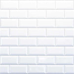 Reco Bevelled White Tile Wall Panel PVC 1220(W) x 2440mm(H) Grey Grout