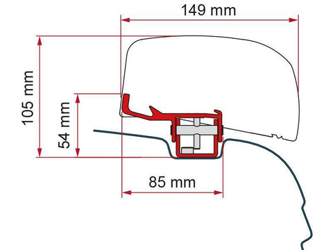 F40 VAN ADAPTER VWT5/T6 R/H FITTING L/H VEHICLE