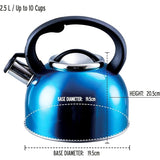 Liberty Blue 2.5 Litre Whistling Kettle Camping Caravan Motorhome