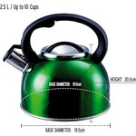 Liberty Green 2.5 Litre Whistling Kettle Camping Caravan Motorhome