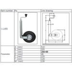 Liberty 48mm Jockey Wheel Assembly Max Load 150kg Phnuematic