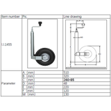 Liberty 48mm Jockey Wheel Assembly Max Load 150kg Phnuematic