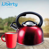 Liberty Red 3 Litre Whistling Kettle Camping Caravan Motorhome