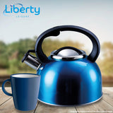 Liberty Blue 3 Litre Whistling Kettle Camping Caravan Motorhome